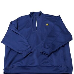 Adidas Navy Half-Zip with Yellow Logo